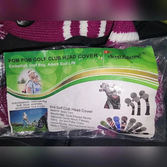 Scott Edward 1 Purple Hybrid Head Cover Knit 4 Driver Wood Fairway Wood Hybrid - Picture 6 of 6